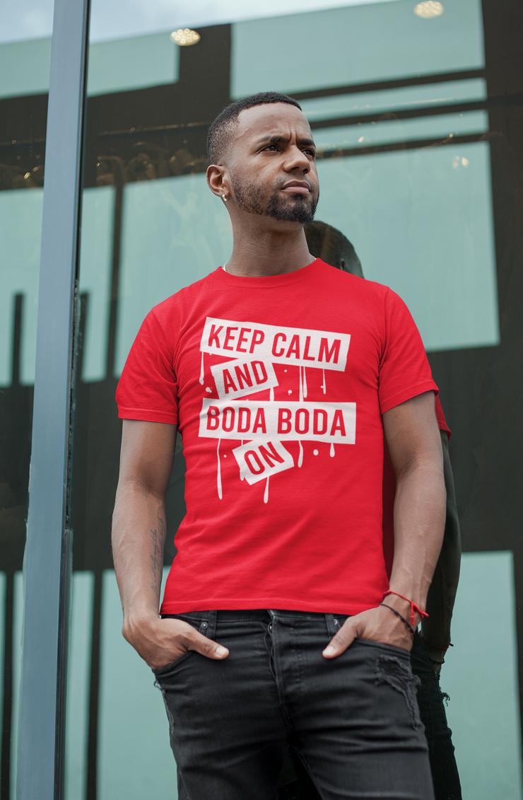 Keep Calm and Boda Boda On Unisex Jersey Short Sleeve Tee