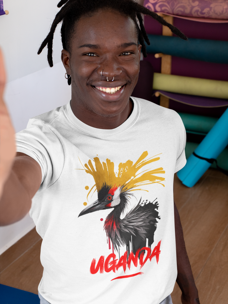 Uganda Unisex Short Sleeve Crested Crane Tee